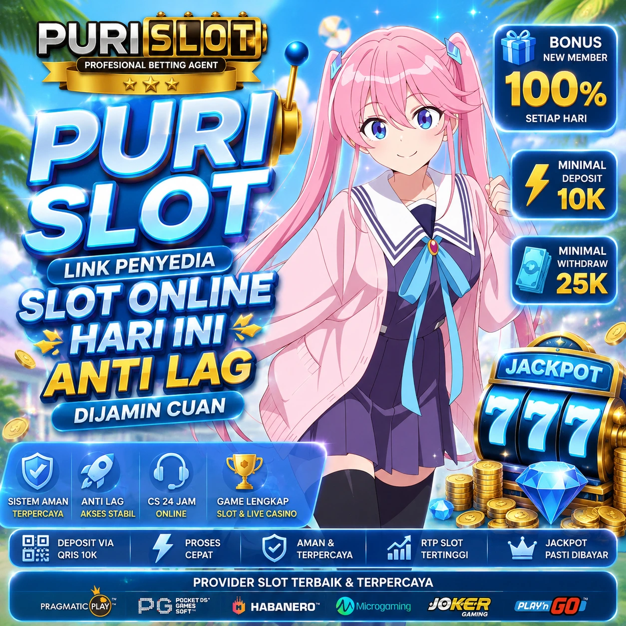 PURISLOT > Link Penyedia Slot Online Hari Ini Anti Lag Dijamin Cuan Indonesia